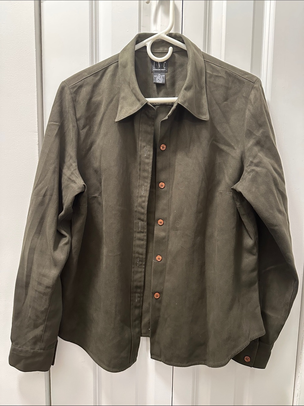 INC International Concepts Olive Green Button-Down Shirt